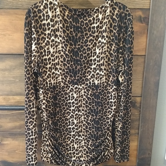INC animal print blouse - Picture 2 of 4